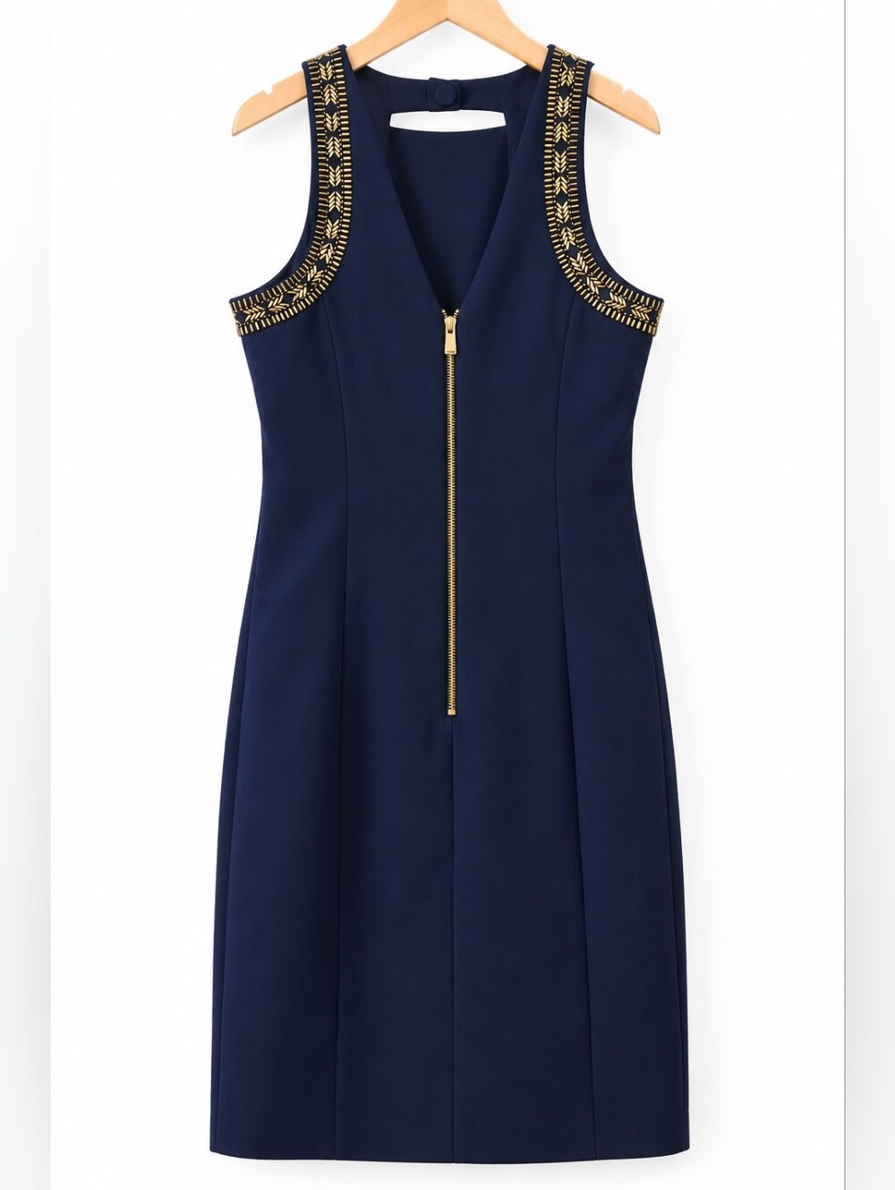 Lilly Pulitzer Chrissy Shift Dress True Navy Gold Embellished Size 0 - Picture 2 of 8